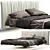 Floating Double Bed with UV Mapped Design 3D model small image 2