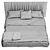 Floating Double Bed with UV Mapped Design 3D model small image 6