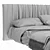 Floating Double Bed with UV Mapped Design 3D model small image 7