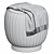Luxury Silver Orchid Randolf Ottoman 3D model small image 4