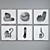 Title: Modern Cat Picture Frame Set 3D model small image 3