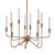 Valdi Satin Brass LED Chandelier 3D model small image 1