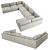 Mid-century Modern Zanotta Modular Sofa 3D model small image 2