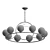 Sleek Black Pendant Chandelier by Lightstar 3D model small image 2