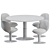 Mid Century Elysee Dining Set 3D model small image 3