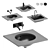 Sleek Undercounter Washbasin Set 3D model small image 1
