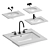 Sleek Undercounter Washbasin Set 3D model small image 2