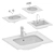 Sleek Undercounter Washbasin Set 3D model small image 3