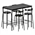 Modern Anthracite Bar Stool: YNGVAR 3D model small image 1