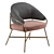 Elegant Adele Velvet Armchair 3D model small image 7