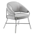 Elegant Adele Velvet Armchair 3D model small image 8