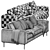 Elegant Neo 3-Seater Sofa 3D model small image 4