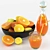 Fruit Set: Oranges, Lemons & Juice 3D model small image 1