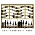 Modular Wine Rack | Wall Mounted | Black & Gold 3D model small image 5