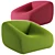 Contemporary Armchair Paola Lenti 3D model small image 1