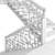 Elegant Laser Cut Metal Staircase 3D model small image 7