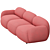 Sundae 3 Seater Sofa: Modern Elegance 3D model small image 2