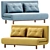 Doris 3-Seater Sofa Bed: Sleek and Functional 3D model small image 2