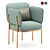 Quincy Metal and Upholstered Armchair 3D model small image 1