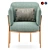 Quincy Metal and Upholstered Armchair 3D model small image 2
