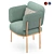 Quincy Metal and Upholstered Armchair 3D model small image 3