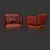 Quincy Metal and Upholstered Armchair 3D model small image 4
