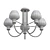 Elegant Lumion Ilona 5 Ceiling Chandelier 3D model small image 2
