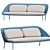 Modern Minimalist Netframe Sofa 3D model small image 1