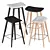 Title: Sleek Fiber Bar Stool with Wood Base 3D model small image 5