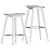 Title: Sleek Fiber Bar Stool with Wood Base 3D model small image 6