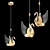 Glowing Swan Pendant Light 3D model small image 3