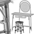 Marika Dressing Table and Katni Chair Set 3D model small image 1