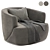 Modern Swivel Armchair: Pelton 3D model small image 2