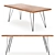 Modern Acacia Wood Dining Set 3D model small image 1