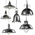 Industrial Metal Pendant Light Set 3D model small image 9