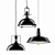 Industrial Metal Pendant Light Set 3D model small image 11