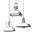 Industrial Metal Pendant Light Set 3D model small image 14