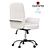 Elegant Fabric Office Chair 3D model small image 1