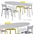 Modern Scandinavian GIDEÅ Table & JANINGE Chairs 3D model small image 1
