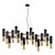 Elegant Gold and Black Chandelier 3D model small image 1