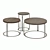 Sleek Steel Frame Ginger Coffee Tables 3D model small image 2