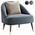 Elegant Margot Accent Armchair 3D model small image 1