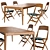 Sustainable Oak Chair & Dining Table 3D model small image 1