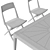 Sustainable Oak Chair & Dining Table 3D model small image 7