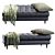 Sleek Black Oxford Bench 3D model small image 2