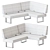 Chintaly Linden Corner Nook Bench: Stylish and Space-Saving Furniture 3D model small image 2