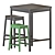 Modern Birch Bar Table And Chairs 3D model small image 2