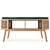 Elegant Ash Wood and Rattan Bedside Bench 3D model small image 8