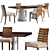 Saks Charm Dining Set: Italian Rationalism-inspired Elegance 3D model small image 1