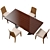 Saks Charm Dining Set: Italian Rationalism-inspired Elegance 3D model small image 6